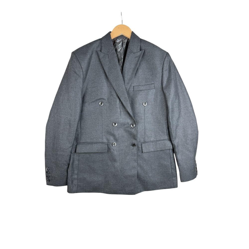 French Crown Double Breasted Blazer size 40 Gray